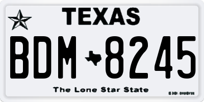 TX license plate BDM8245