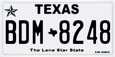 TX license plate BDM8248