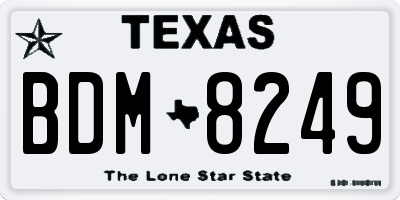 TX license plate BDM8249