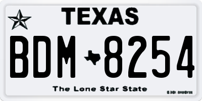 TX license plate BDM8254