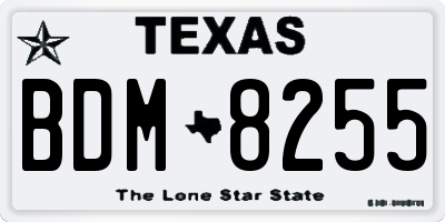 TX license plate BDM8255