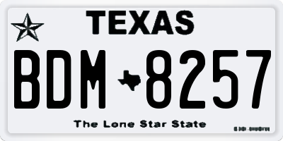 TX license plate BDM8257
