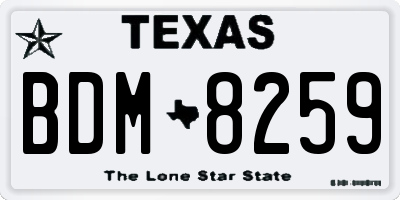 TX license plate BDM8259