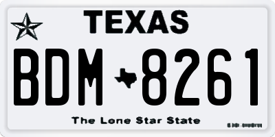 TX license plate BDM8261
