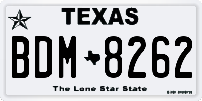 TX license plate BDM8262