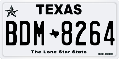 TX license plate BDM8264