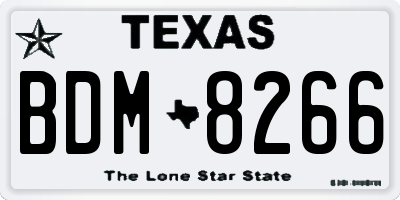 TX license plate BDM8266