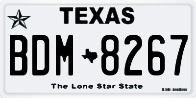 TX license plate BDM8267