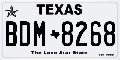 TX license plate BDM8268