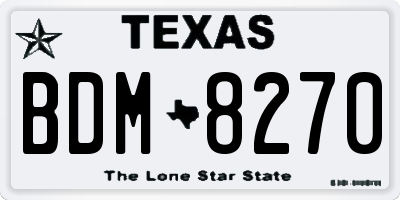TX license plate BDM8270