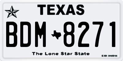 TX license plate BDM8271