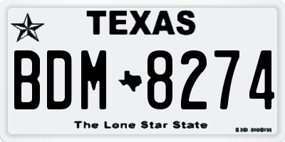 TX license plate BDM8274