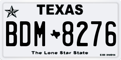 TX license plate BDM8276