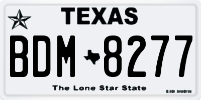 TX license plate BDM8277
