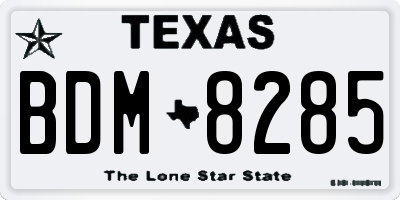 TX license plate BDM8285
