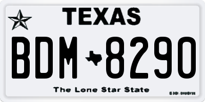 TX license plate BDM8290