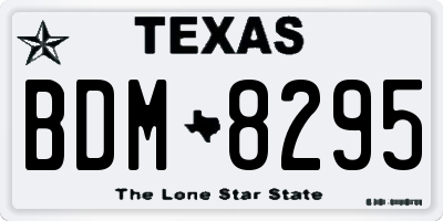TX license plate BDM8295