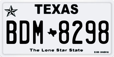 TX license plate BDM8298