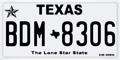 TX license plate BDM8306