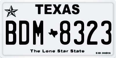 TX license plate BDM8323