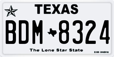 TX license plate BDM8324