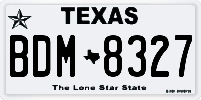 TX license plate BDM8327