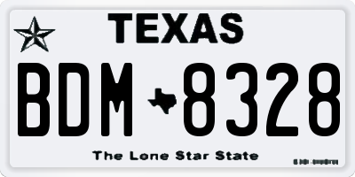TX license plate BDM8328