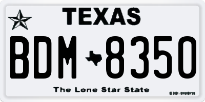 TX license plate BDM8350