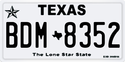 TX license plate BDM8352