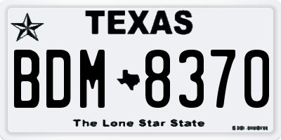 TX license plate BDM8370