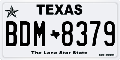 TX license plate BDM8379
