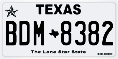 TX license plate BDM8382