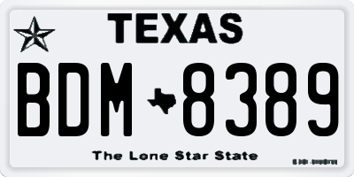 TX license plate BDM8389