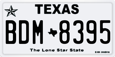 TX license plate BDM8395