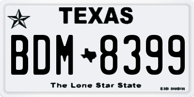 TX license plate BDM8399