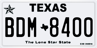 TX license plate BDM8400