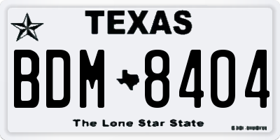 TX license plate BDM8404