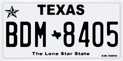 TX license plate BDM8405