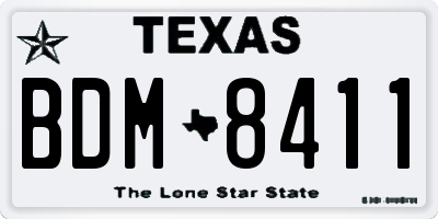 TX license plate BDM8411