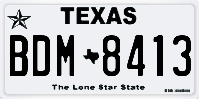 TX license plate BDM8413