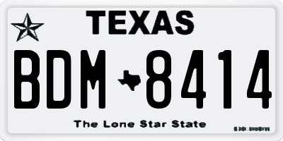 TX license plate BDM8414