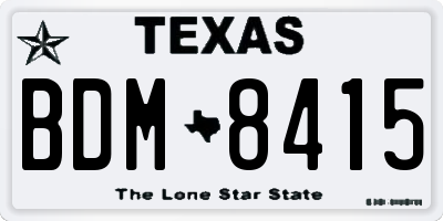 TX license plate BDM8415