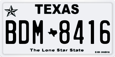 TX license plate BDM8416
