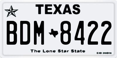 TX license plate BDM8422