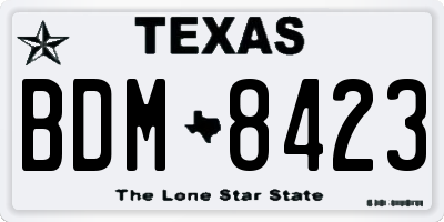 TX license plate BDM8423