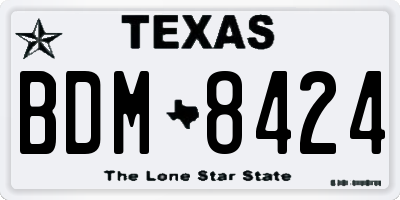 TX license plate BDM8424