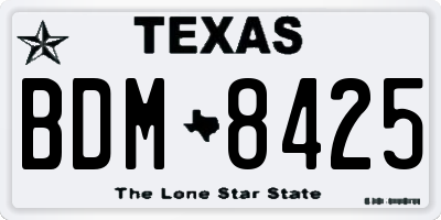 TX license plate BDM8425