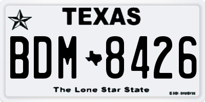 TX license plate BDM8426