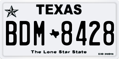TX license plate BDM8428