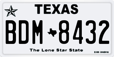 TX license plate BDM8432